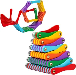 Montessori Wooden Transforming Toy – Colorful Flexible Fidget Puzzle for Kids, Sensory STEM Toy for Ages 3 , Educational Gift