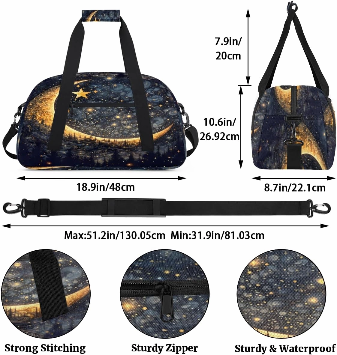 Moon Forest Kids Overnighter Duffel Bags for Boys, Carry-On Size Sports Gym Bag with Front Zipper Pocket for School Practice or Overnight Travel Weekender Sleepover Tote Bag