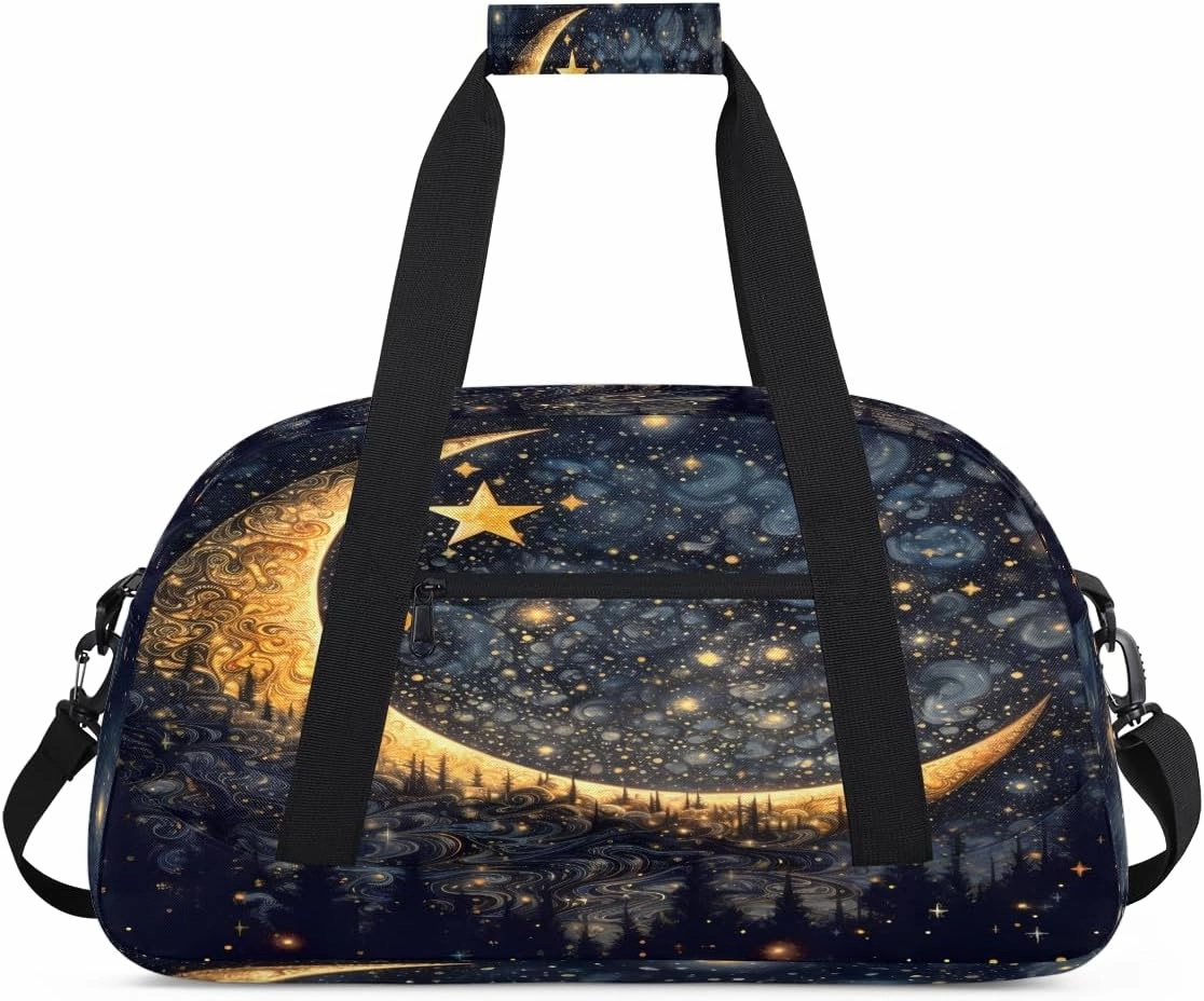Moon Forest Kids Overnighter Duffel Bags for Boys, Carry-On Size Sports Gym Bag with Front Zipper Pocket for School Practice or Overnight Travel Weekender Sleepover Tote Bag