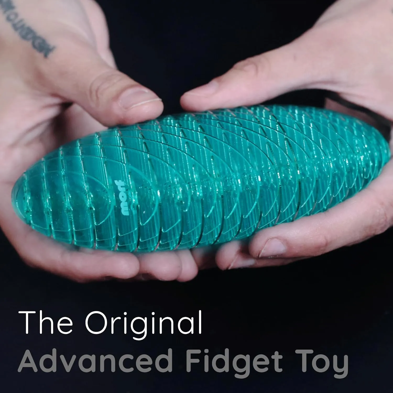 Morf Fidget Worm Toy - Desk Fidgets for Adults - Quiet Worm Fidget Toy Sensory Toys - Fun and Interactive Fidget Toy for Kids - USA Patent Pending Figgy Toys (Blue, Big)