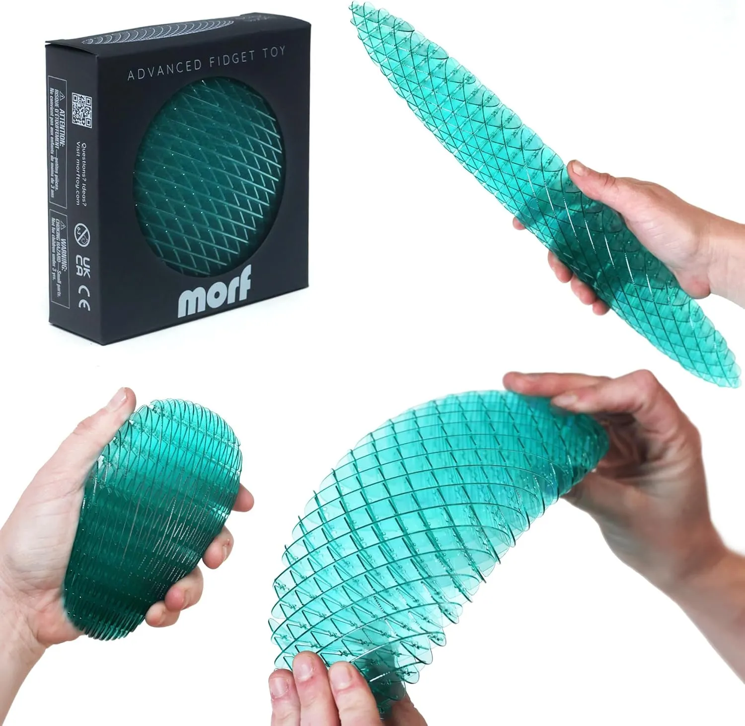 Morf Fidget Worm Toy - Desk Fidgets for Adults - Quiet Worm Fidget Toy Sensory Toys - Fun and Interactive Fidget Toy for Kids - USA Patent Pending Figgy Toys (Blue, Big)