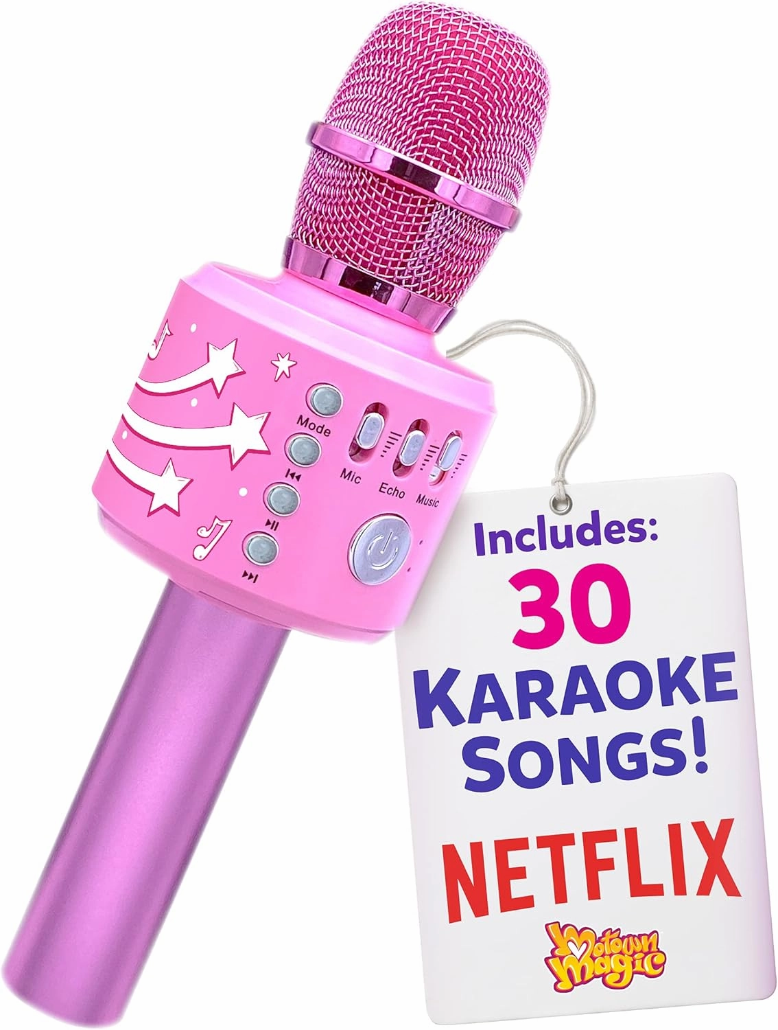 Move2Play, Kids Karaoke Microphone | Includes Bluetooth & Pre-Loaded Songs | Birthday Girls Present for All Ages, 2, 3, 4, 5  Year Old Girls, Boys & Toddlers (All Pink)