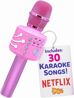 Move2Play, Kids Karaoke Microphone | Includes Bluetooth & Pre-Loaded Songs | Birthday Girls Present for All Ages, 2, 3, 4, 5  Year Old Girls, Boys & Toddlers (All Pink)