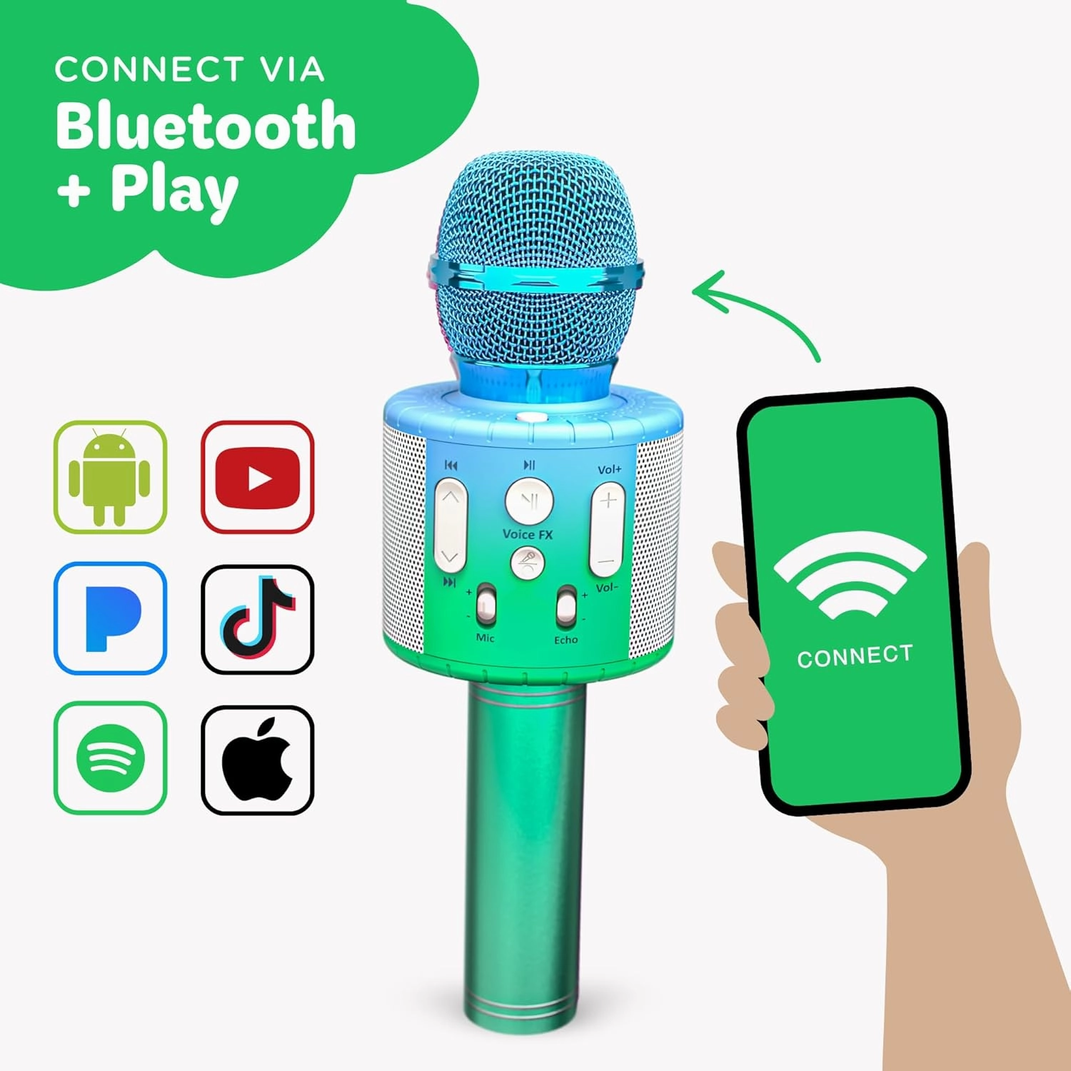 Move2Play, Kids Karaoke Microphone | Includes Pre-Loaded Songs & Bluetooth | Kids Birthday & Easter Gift | Toy for All Ages 2, 3, 4, 5, 6  Year Old Girls, Boys & Toddlers