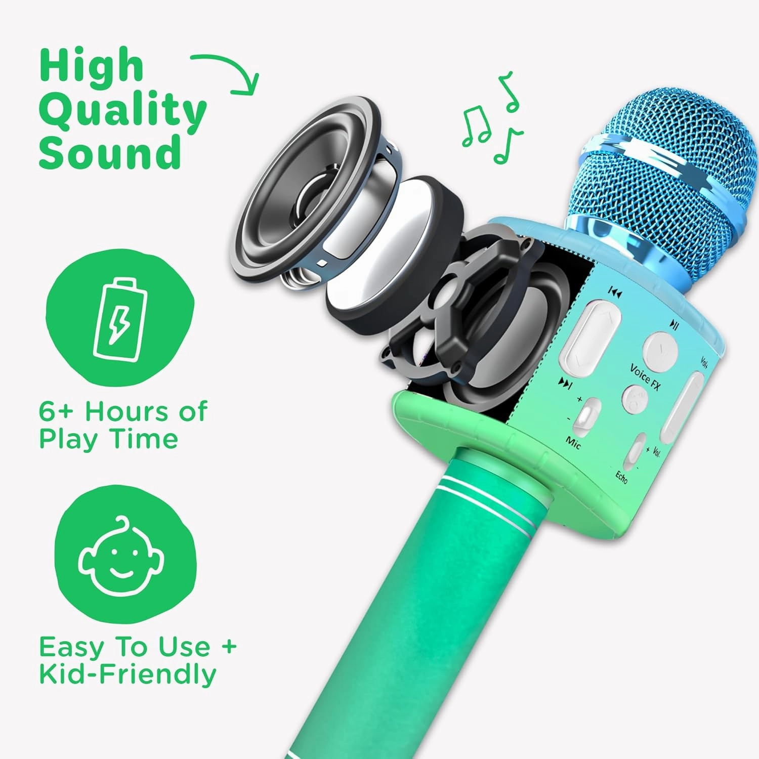 Move2Play, Kids Karaoke Microphone | Includes Pre-Loaded Songs & Bluetooth | Kids Birthday & Easter Gift | Toy for All Ages 2, 3, 4, 5, 6  Year Old Girls, Boys & Toddlers