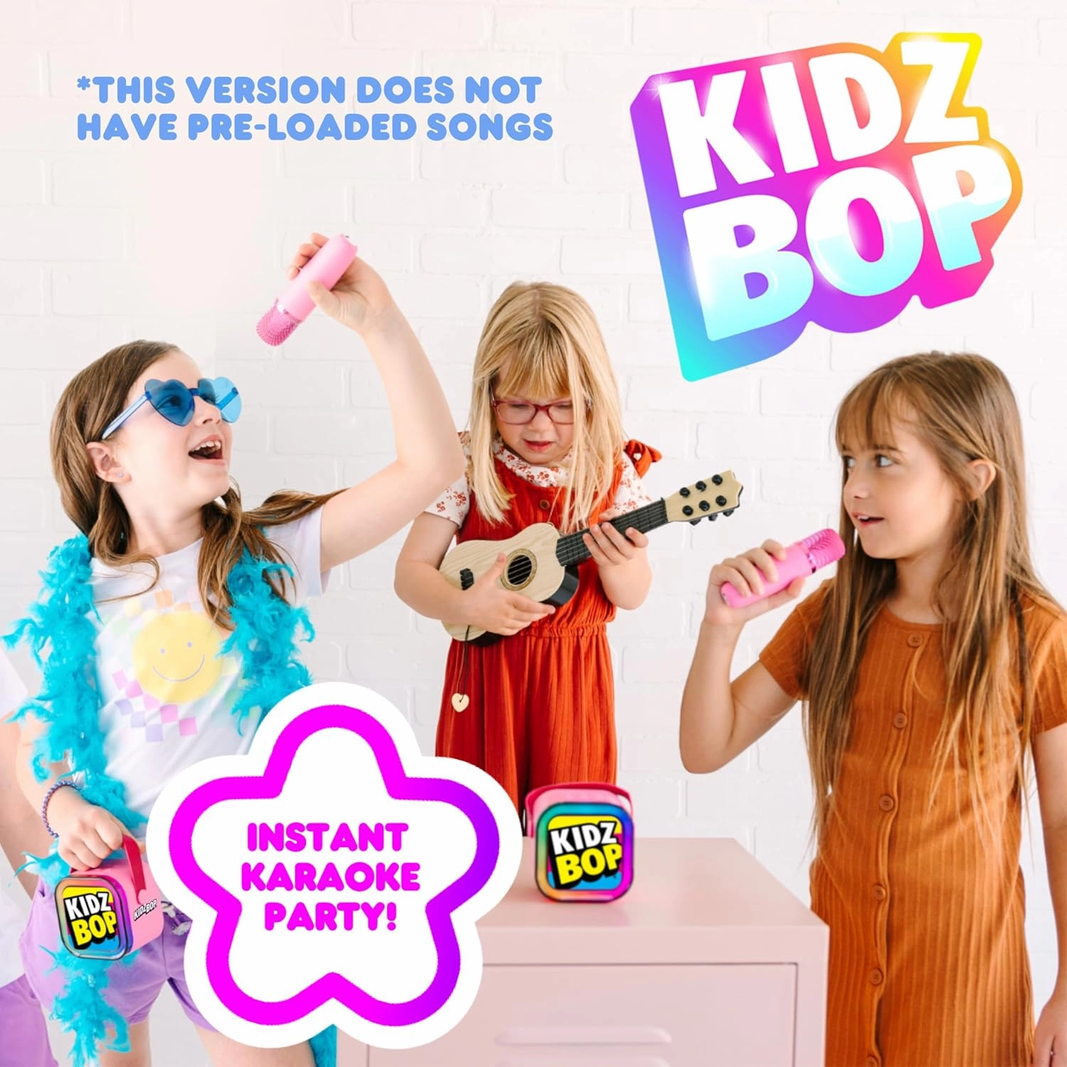 Move2Play, Mini Karaoke Machine for Kids | Official Kidz Bop | 2 Microphones | Connect with Bluetooth | 2, 3, 4, 5  Year Old Gift & Birthday Present | Girls, Boys, & Toddler