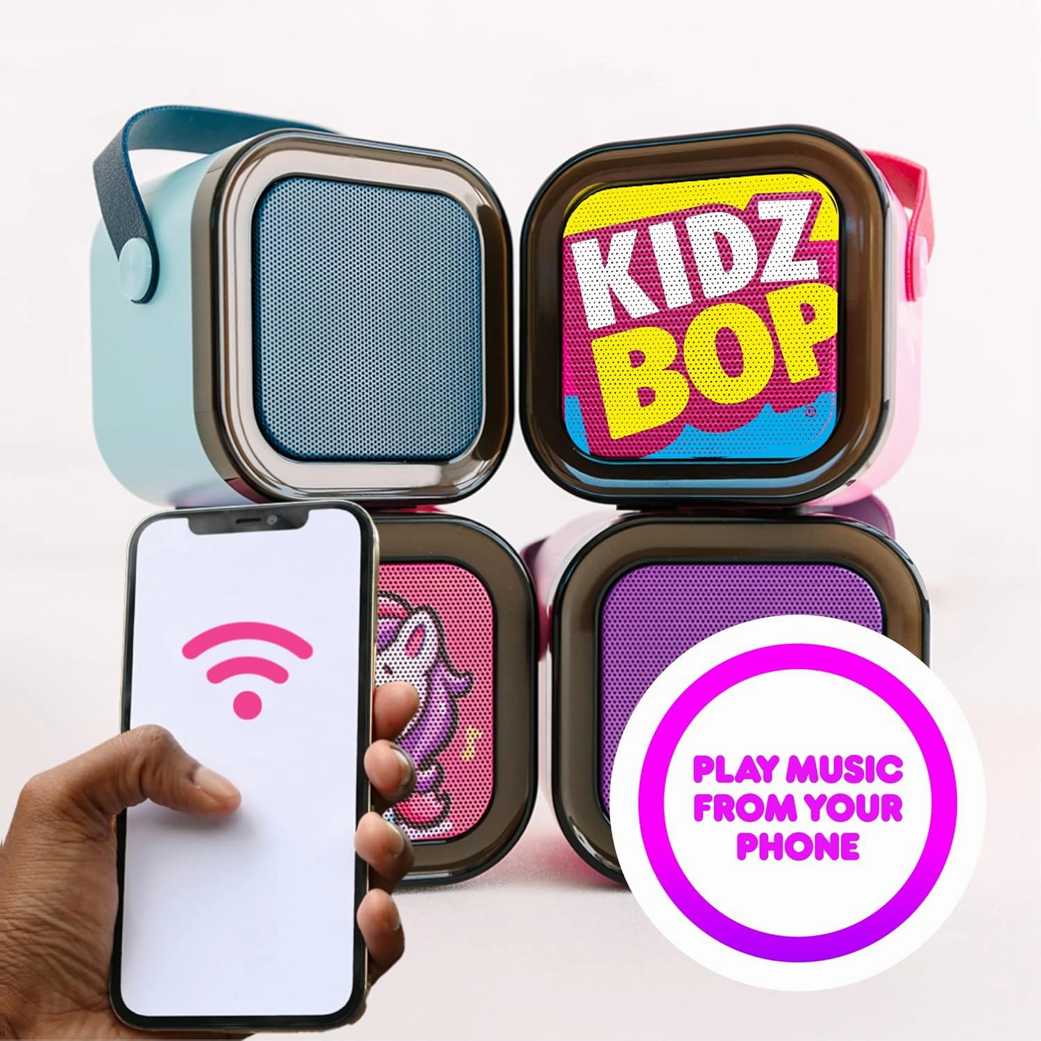 Move2Play, Mini Karaoke Machine for Kids | Official Kidz Bop | 2 Microphones | Connect with Bluetooth | 2, 3, 4, 5  Year Old Gift & Birthday Present | Girls, Boys, & Toddler