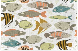 MOYYO 1000 Piece Jigsaw Puzzle for Adults Kids, Decorative Fish Puzzle Wooden Jigsaw Puzzle Family Game Intellective Toys Wall Art Work for Educational Gift Home Decor