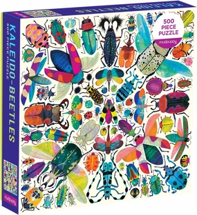 Mudpuppy Kaleido-Beetles Puzzle, 500 Pieces, 20” x 20” – Ages 8  – Colorful Beetles Arranged in a Kaleidoscope View Pattern – Fun and Challenging, Perfect Family Puzzle, Multicolor