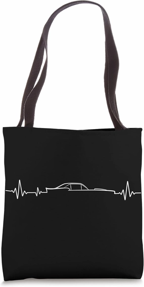 Muscle Car Guy Heartbeat Car Enthusiast Classic Car Driver Tote Bag