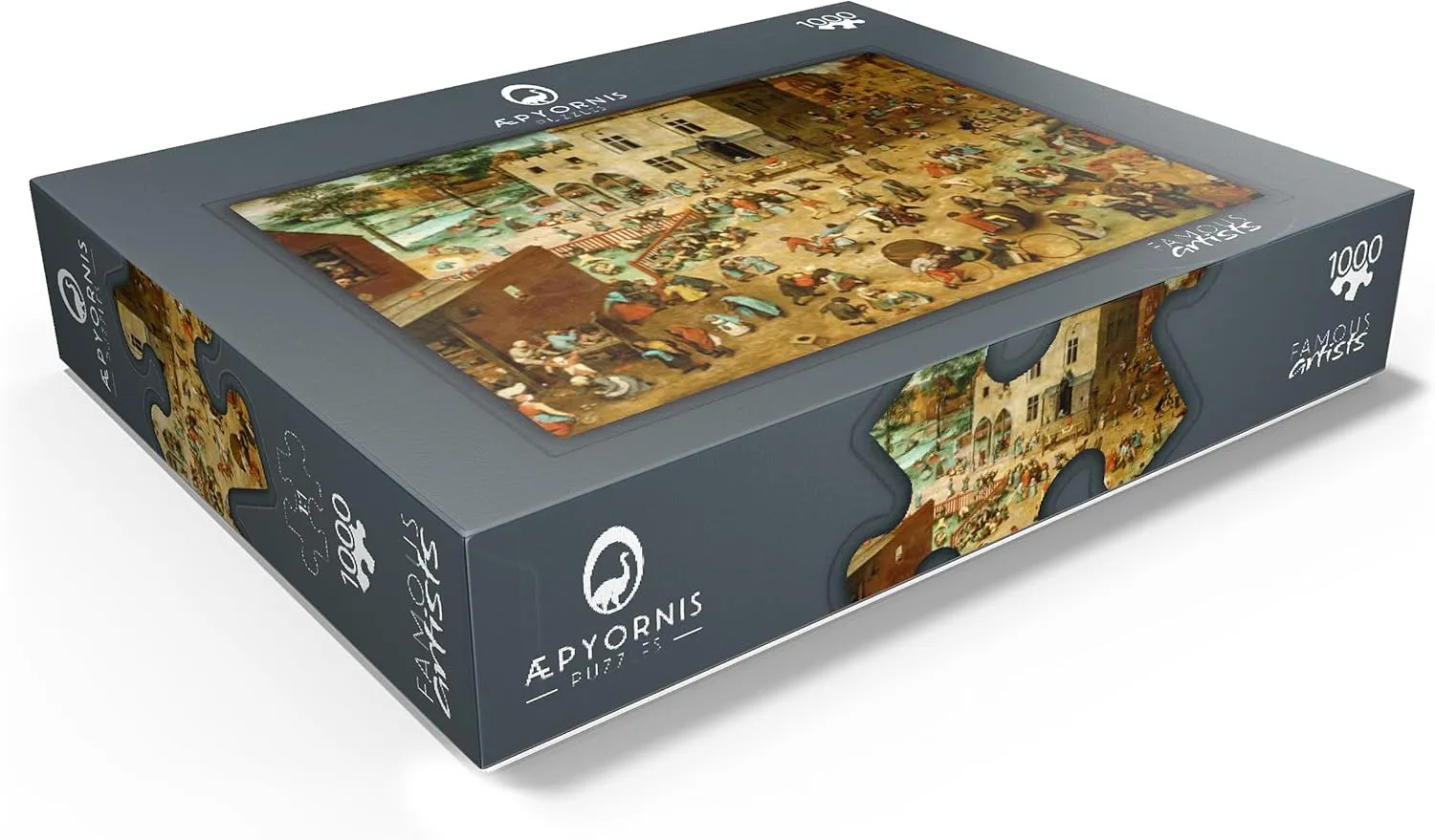 MyPuzzle Childrens Games 1560 by Pieter Bruegel The Elder - Premium 1000 Piece Jigsaw Puzzle for Adults