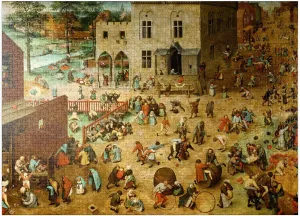 MyPuzzle Childrens Games 1560 by Pieter Bruegel The Elder - Premium 1000 Piece Jigsaw Puzzle for Adults