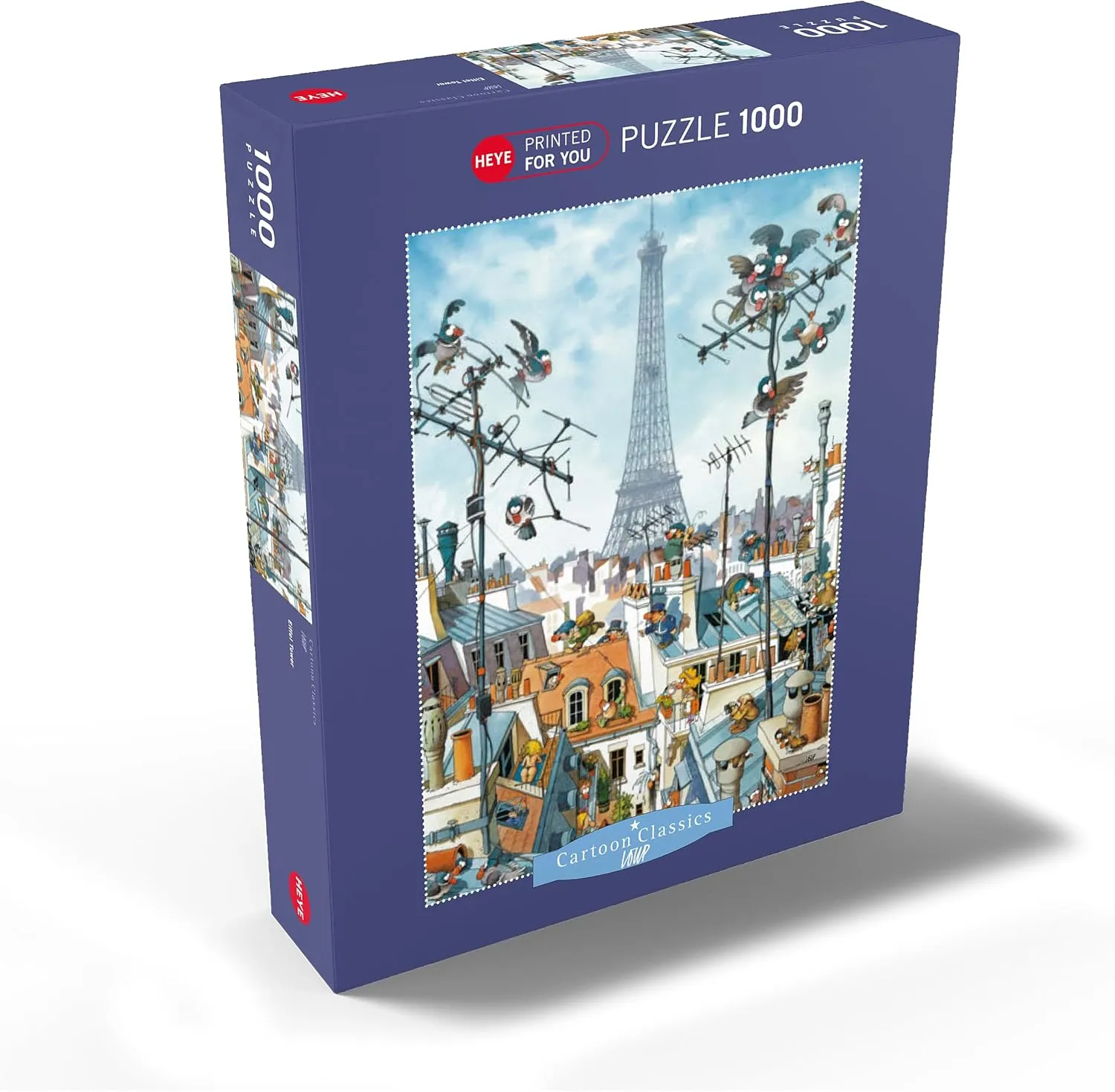 MyPuzzle Eiffel Tower - Jean-Jacques Loup - Cartoon Classics - Premium 1000 Piece Jigsaw Puzzle for Adults