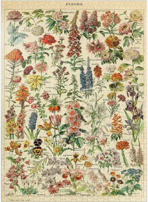 MyPuzzle Fleurs - Flowers for All, Vintage Art Poster, Adolphe Millot - Premium 1000 Piece Jigsaw Puzzle for Adults