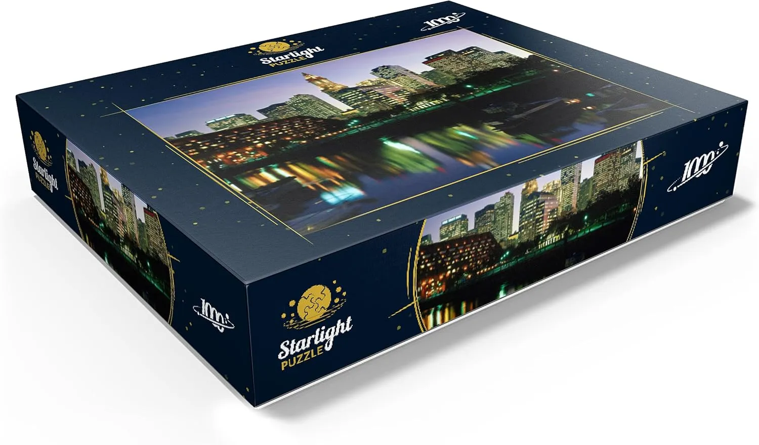 MyPuzzle Marina with Boston Skyline, Massachusetts, USA - Premium 1000 Piece Jigsaw Puzzle for Adults
