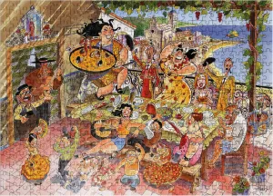 MyPuzzle Paella Española - Hugo Prades - Premium 500 Piece Jigsaw Puzzle for Adults
