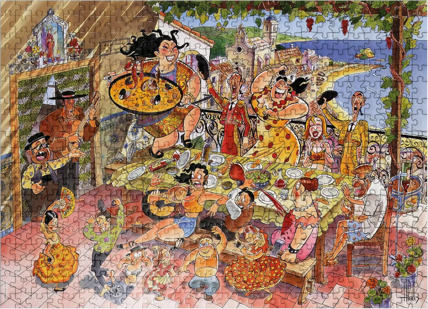 MyPuzzle Paella Española - Hugo Prades - Premium 500 Piece Jigsaw Puzzle for Adults