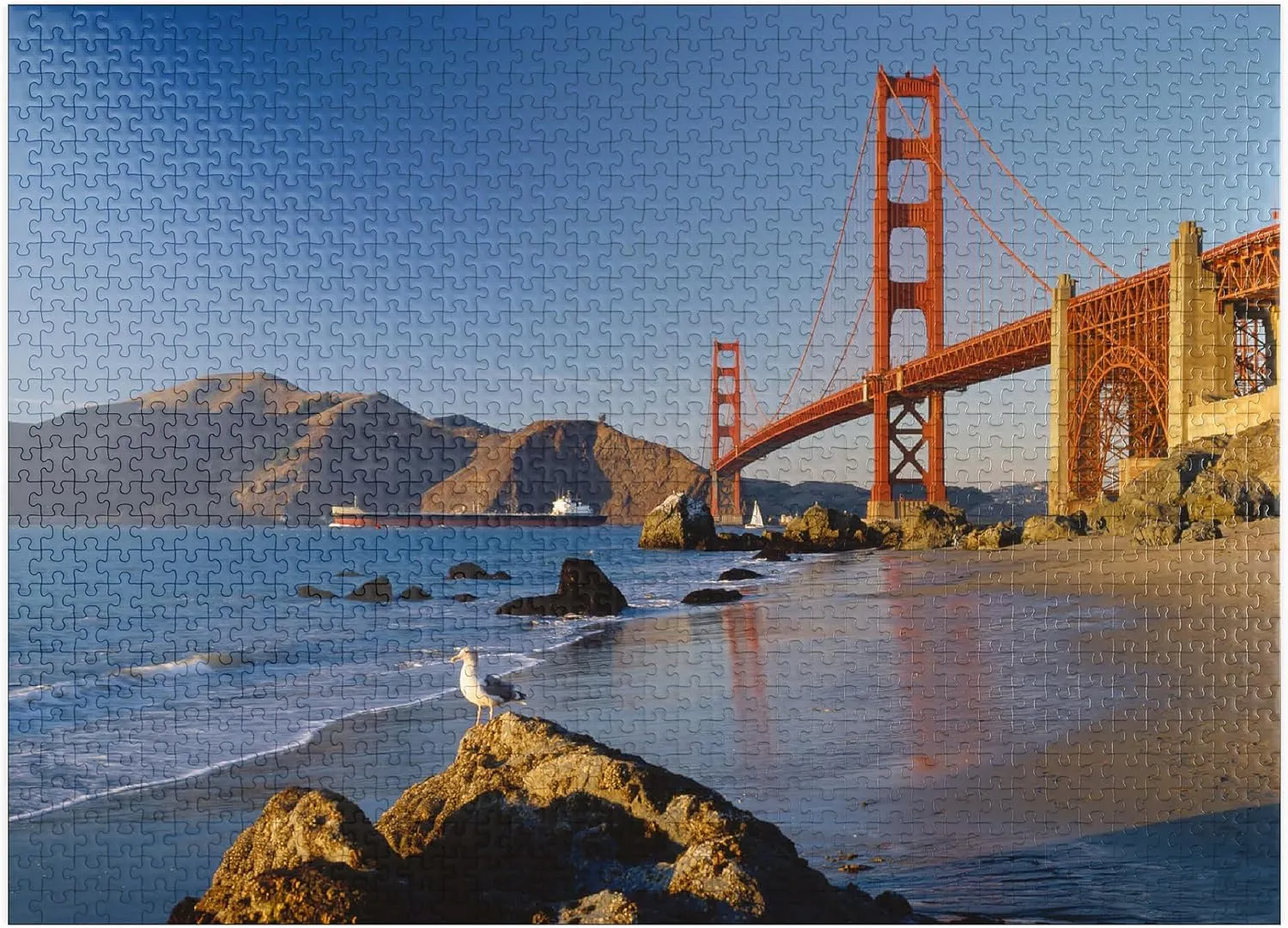 MyPuzzle San Francisco Bay and Golden Gate Bridge, San Francisco, California, USA - Premium 1000 Piece Jigsaw Puzzle for Adults