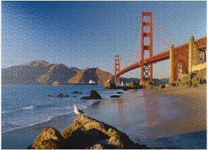 MyPuzzle San Francisco Bay and Golden Gate Bridge, San Francisco, California, USA - Premium 1000 Piece Jigsaw Puzzle for Adults