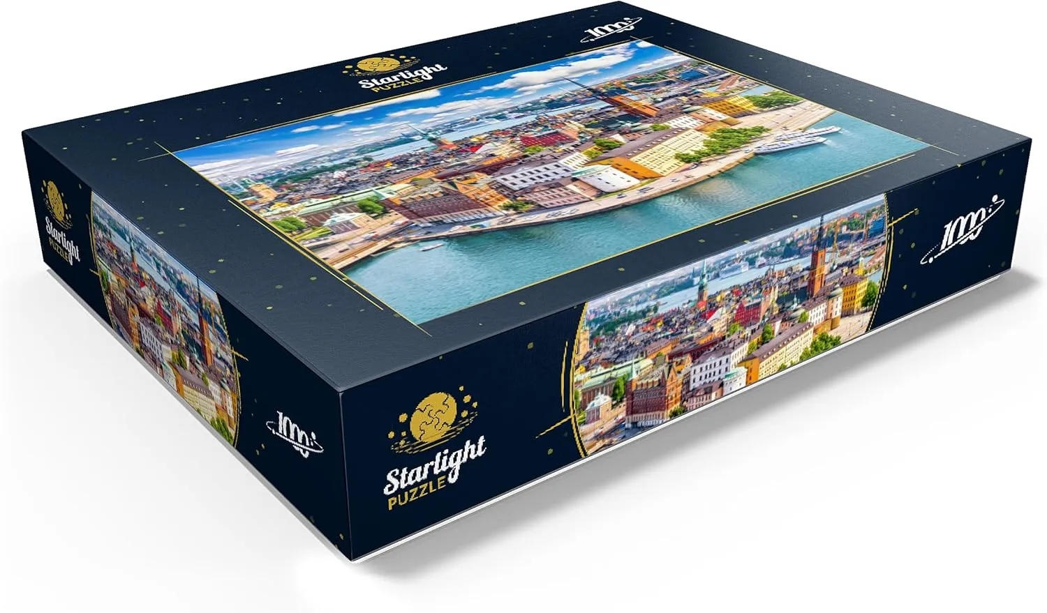 MyPuzzle Stockholm Old Town (Gamla Stan) Cityscape from City Hall Square, Sweden - Premium 1000 Piece Jigsaw Puzzle for Adults