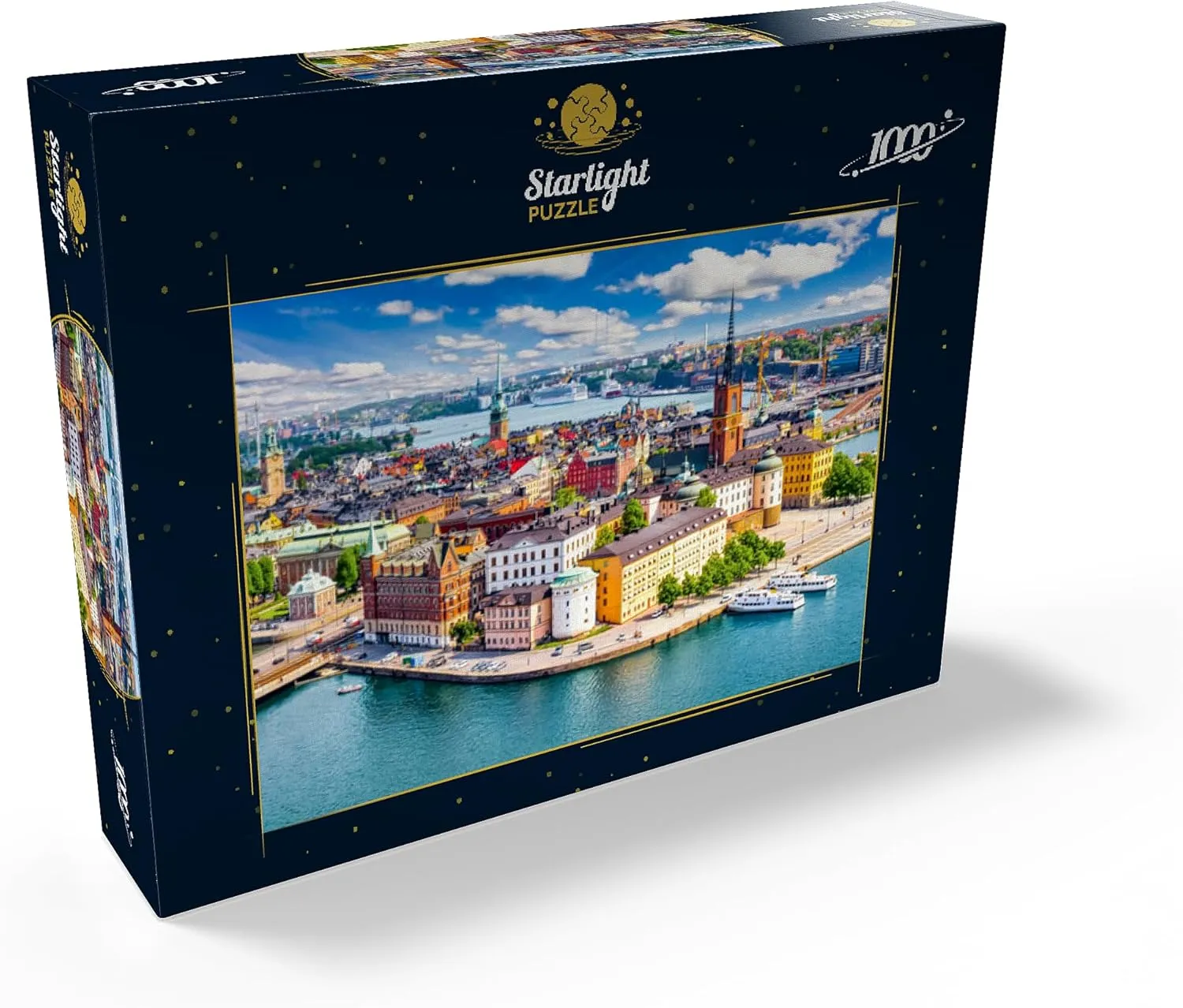 MyPuzzle Stockholm Old Town (Gamla Stan) Cityscape from City Hall Square, Sweden - Premium 1000 Piece Jigsaw Puzzle for Adults