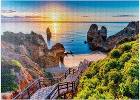 MyPuzzle Camilo Beach (Praia Do Camilo) with Turquoise Sea in The Background, Lagos, Algarve, Portugal - Premium 1000 Piece Jigsaw Puzzle for Adults