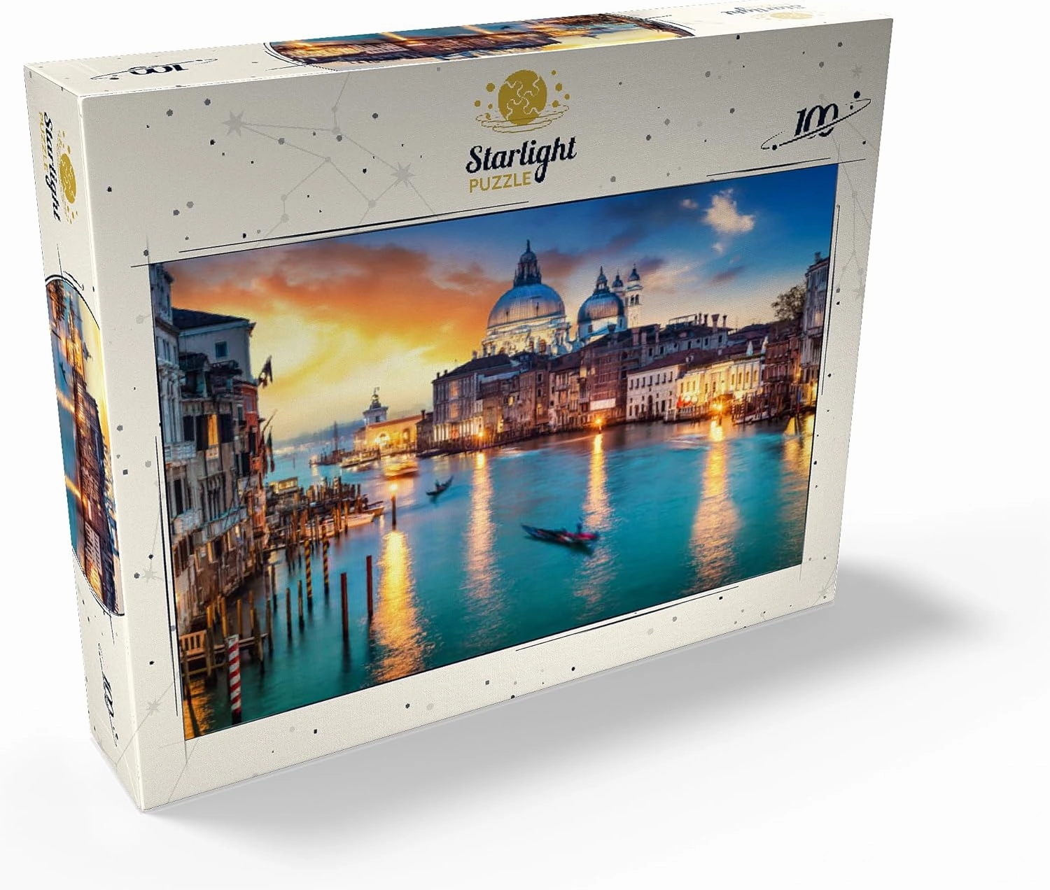 MyPuzzle Grand Canal with Gondola at Sunset Venice Italy - Premium 100 Piece Jigsaw Puzzle for Adults
