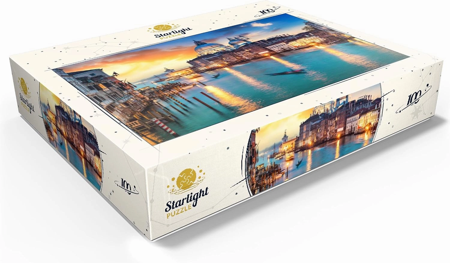 MyPuzzle Grand Canal with Gondola at Sunset Venice Italy - Premium 100 Piece Jigsaw Puzzle for Adults