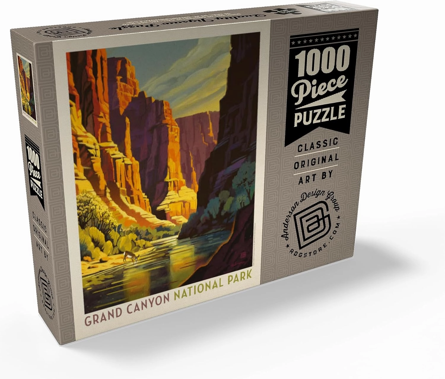 MyPuzzle Grand Canyon National Park: Refreshing Shade, Vintage Poster - Premium 1000 Piece Jigsaw Puzzle for Adults