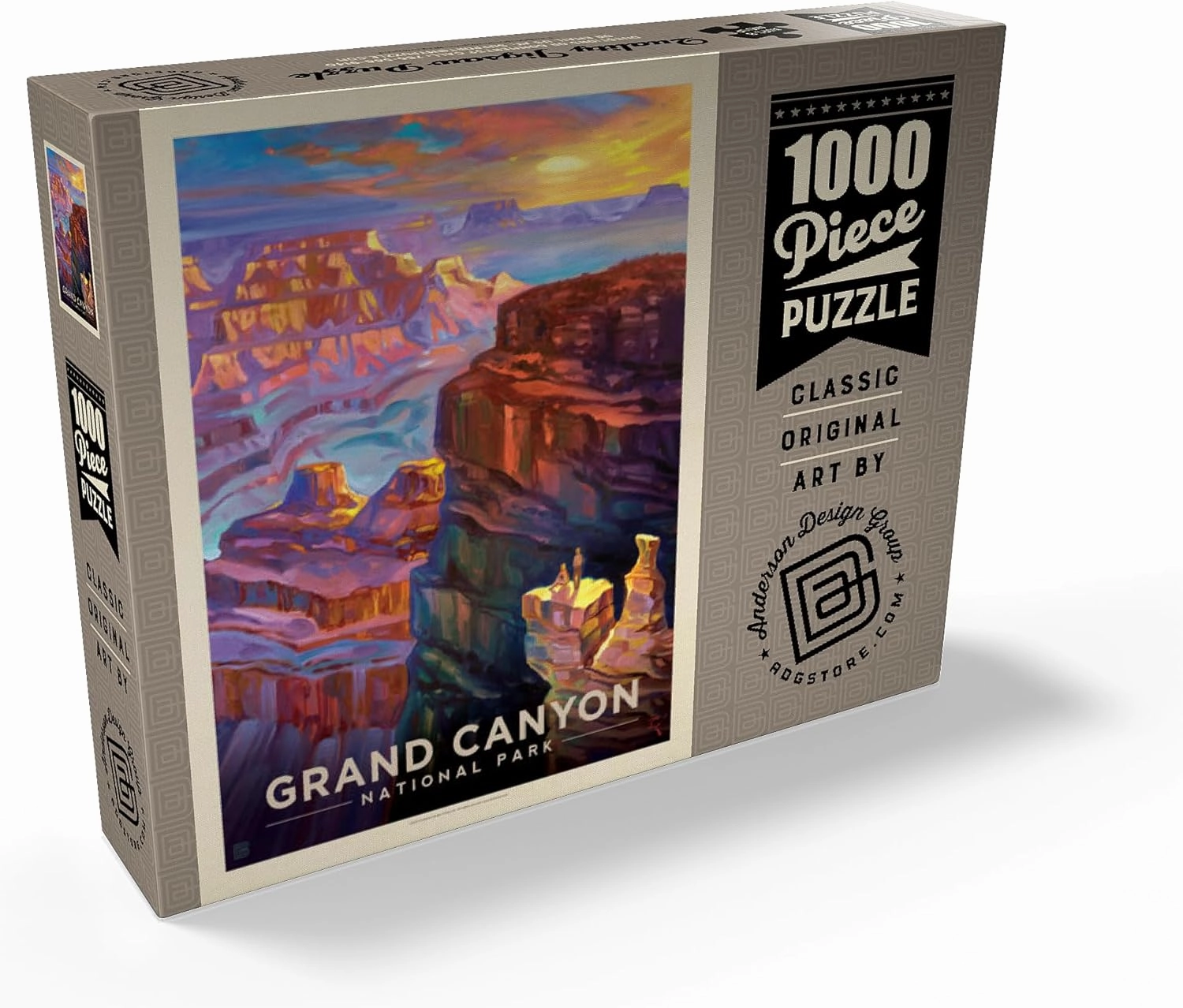 MyPuzzle Grand Canyon National Park: Sunset, Vintage Poster - Premium 1000 Piece Jigsaw Puzzle for Adults