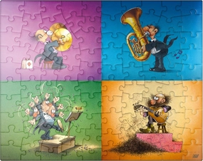MyPuzzle Musicians - Jean-Jacques Loup - Cartoon Classics - Premium 100 Piece Jigsaw Puzzle for Adults