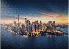MyPuzzle New York City Panoramic Skyline at Sunrise. - Premium 1000 Piece Jigsaw Puzzle for Adults