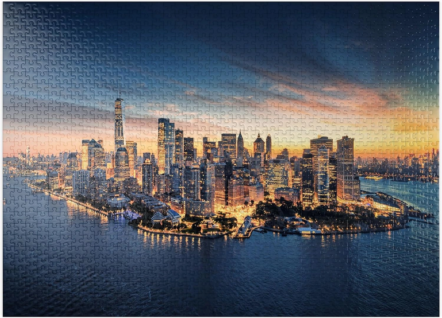 MyPuzzle New York City Panoramic Skyline at Sunrise. - Premium 1000 Piece Jigsaw Puzzle for Adults
