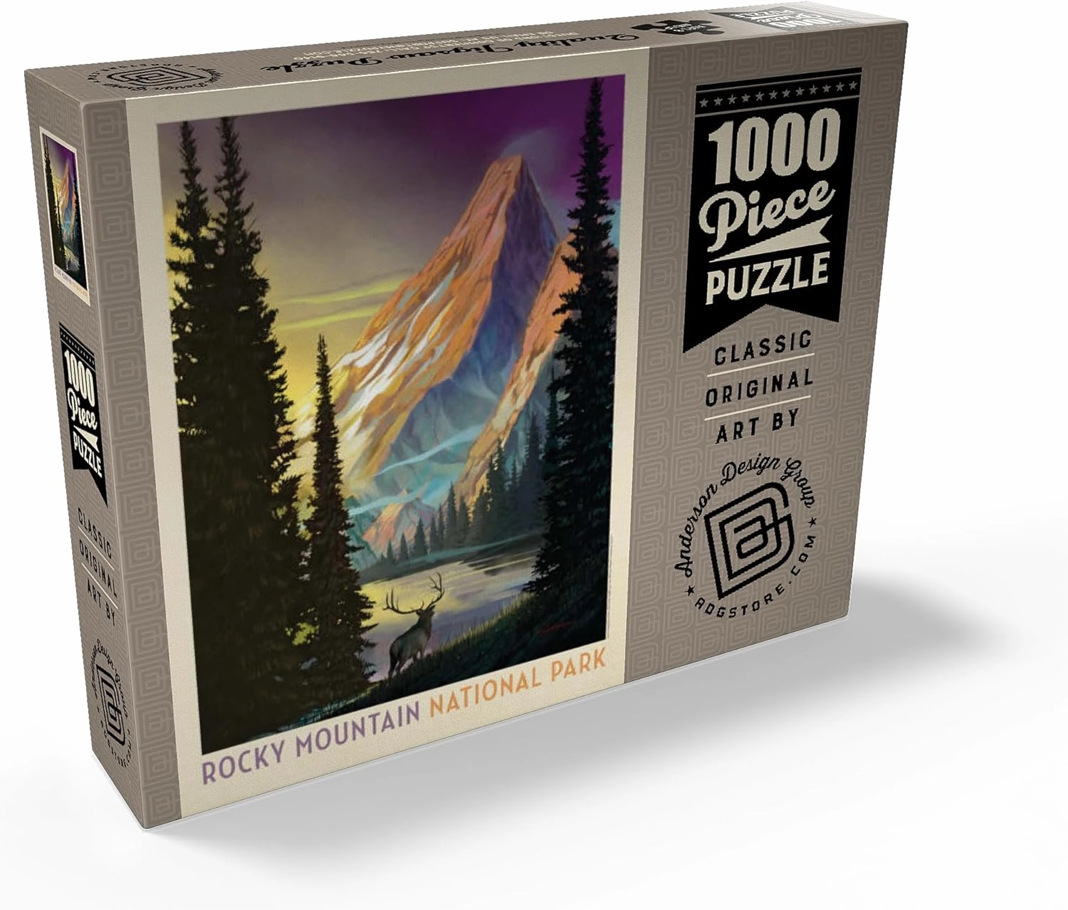 MyPuzzle Rocky Mountain National Park: Pyramid Peak, Vintage Poster - Premium 1000 Piece Jigsaw Puzzle for Adults