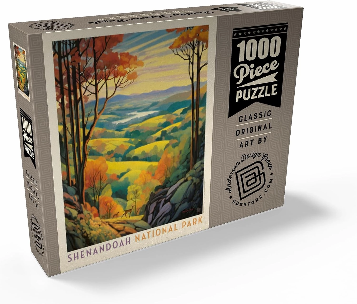 MyPuzzle Shenandoah National Park: Rolling Hills, Vintage Poster - Premium 1000 Piece Jigsaw Puzzle for Adults