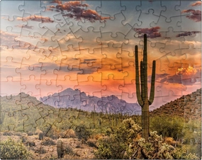 MyPuzzle Sunset in The Sonoran Desert Near Phoenix, Arizona - Premium 100 Piece Jigsaw Puzzle for Adults
