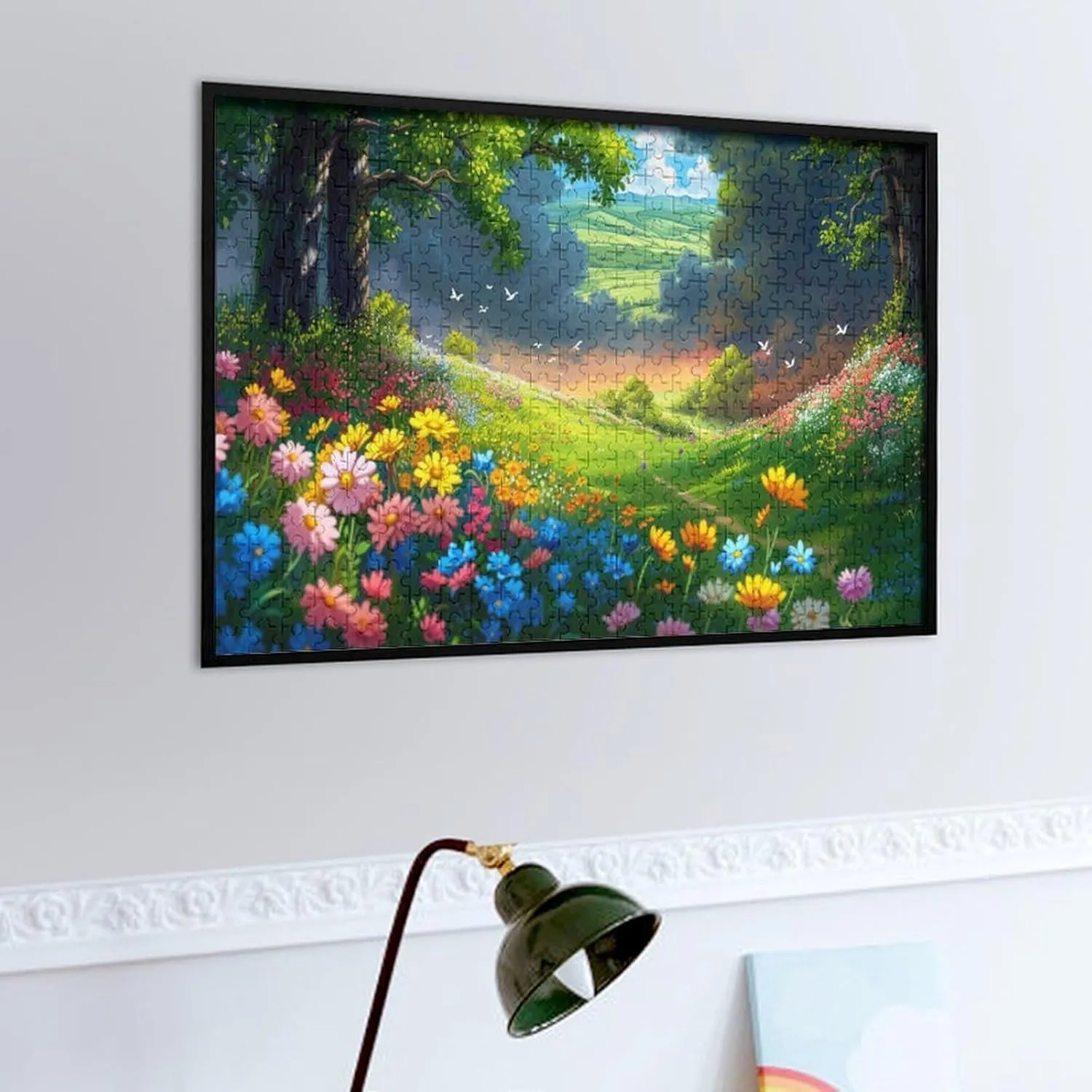 Natural Scenery 500 Piece Jigsaw Puzzle,Flower Field Grassland Adult Jigsaw Puzzle, Wooden Puzzle,Challenging Family Games,500 PCS