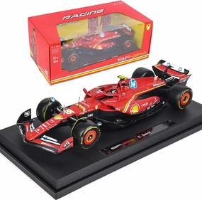 New 2024 1/18 SF24#55 Signature Sainz Alloy Racing Car for Ferrari DieCast Adult Model Vehicle Collection
