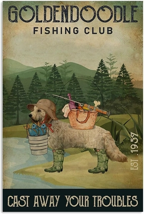 New 500 Pieces Jigsaw Puzzle Fishing Cast Fishing Cast Away Goldendoodle Mural Props Toys School Supplies Wooden Puzzle Family Decorations Unique Birthday Present 20.5x15in