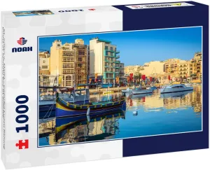 Noah Jigsaw Puzzle St.Julian's, Malta - Colorful Luzzu Fishing Boats at Spinola Bay at Sunrise 1000 Pieces