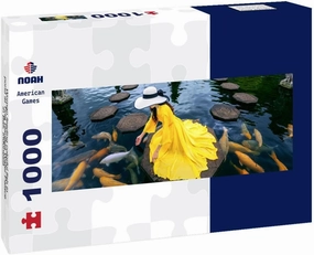 Noah Jigsaw Puzzle Woman Feeding Colorful Fish in Pond at Tirta Gangga Water Palace in Bali, Indonesia 1000 Pieces