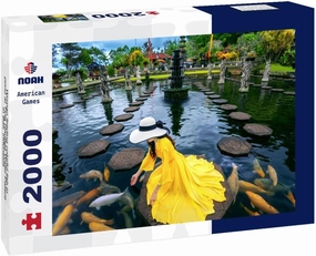 Noah Jigsaw Puzzle Woman Feeding Colorful Fish in Pond at Tirta Gangga Water Palace in Bali, Indonesia 2000 Pieces