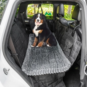 Non-Slip Dog Bed Mat for Car, Fuzzy Backseat Pet Mat, Travel Pet-Friendly Seat Cover for Cars, Compatible with Backseat Extenders and Seat Protectors 24.8x54 inch
