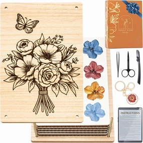 Nordic Moon Flower Pressing Kit for Adults - Large Flower Press Measures 11 x 7 Inches - Press Up to 5 Layers of Flowers - Great Gift for Any Creative Plant Lover