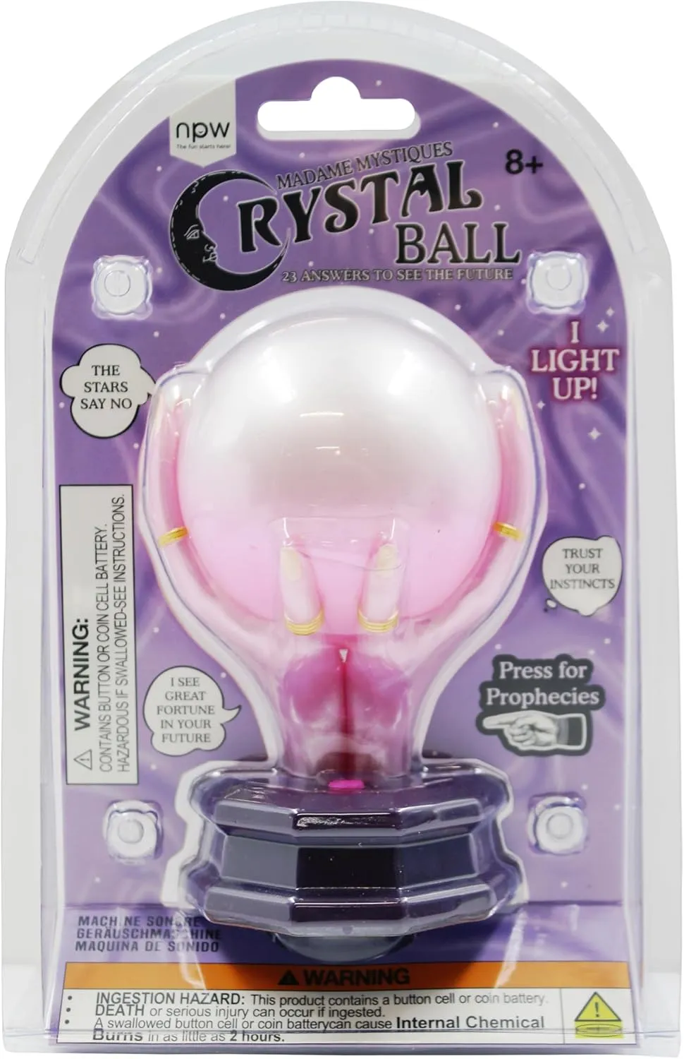 NPW Crystal Ball Sound Machine - Hand Shaped Sound Machine, Press for Prophecies, Perfect for Parties