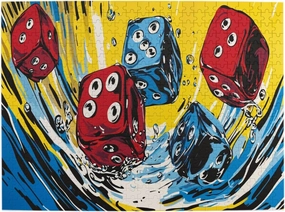 Number Block Dancing On The Water，500 Pcs Wooden Puzzle for Adults,Let Your Imagination Run Wild，Exploratory Hobbies and Challenges，Forget The Troubles of Life，Enjoy The Process