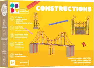 Oddy 179 Piece Construction Building Kit - Eco-Friendly STEM Toy Set for Kids 6 