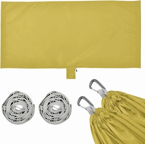 Old Gold Solid Color Camping Hammock, 330 lbs with 2 Tree Straps, Carry Bag, Single Portable Hammock for Outdoor/Indoor, Hiking, Beach, Backpacking, Travel