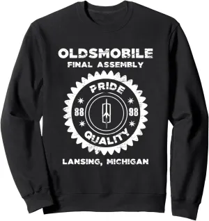 Oldsmobile Motors Final Assembly Graphic Classic Car Show Sweatshirt