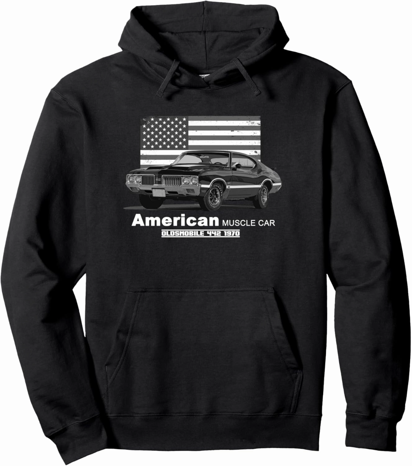 Oldsmobile 442 American Muscle Car 60s 70s Old is Gold Pullover Hoodie
